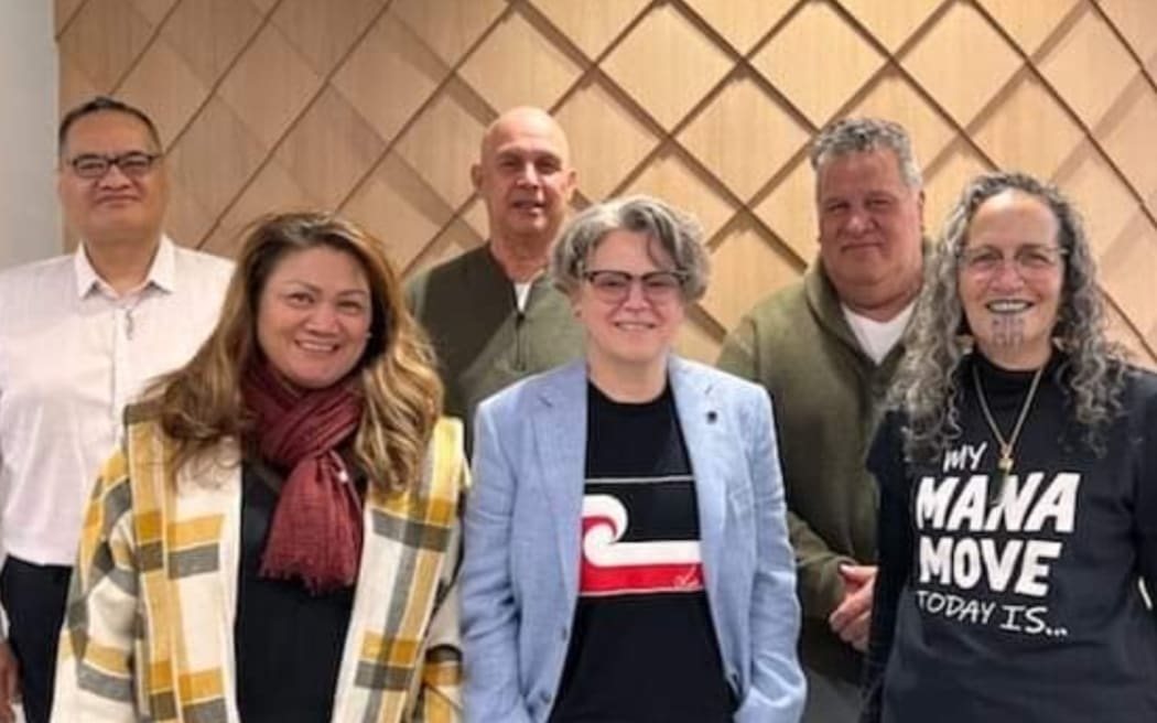 Te Ara Takatū members, from left: Dr Rawiri Waretini-Karena, Hera Clarke, Louie Coster, Paora Moyle, Karl Tauri and Denise Messiter ONMZ.