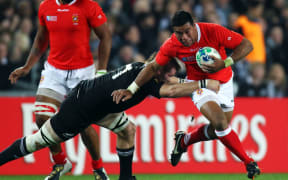 'Ikale Tahi captain Siale Piutau playing for Tonga against the All Blacks during the opening match of the 2011 Rugby World Cup.