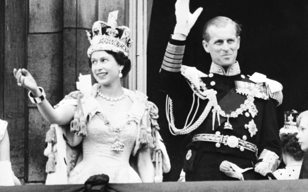 Queen Elizabeth II and Prince Phillip on the day of her coronation in 1953.