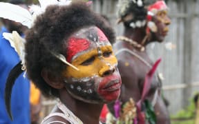 Woman at election rally, East Sepik, PNG.