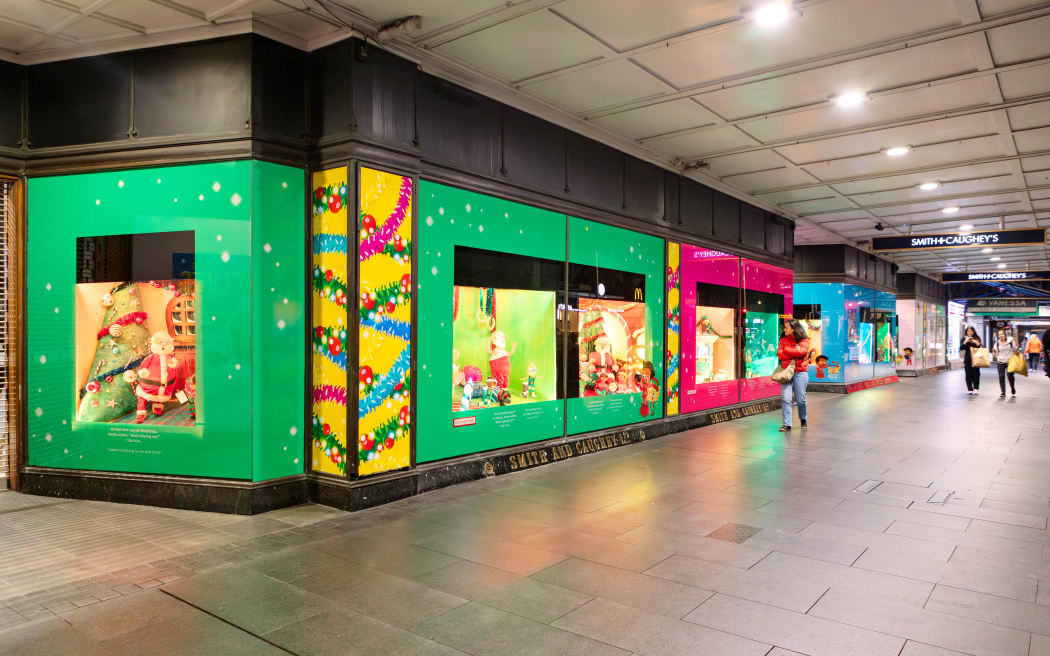 Christmas decorations at Smith and Caughey's on Queen St, Auckland.