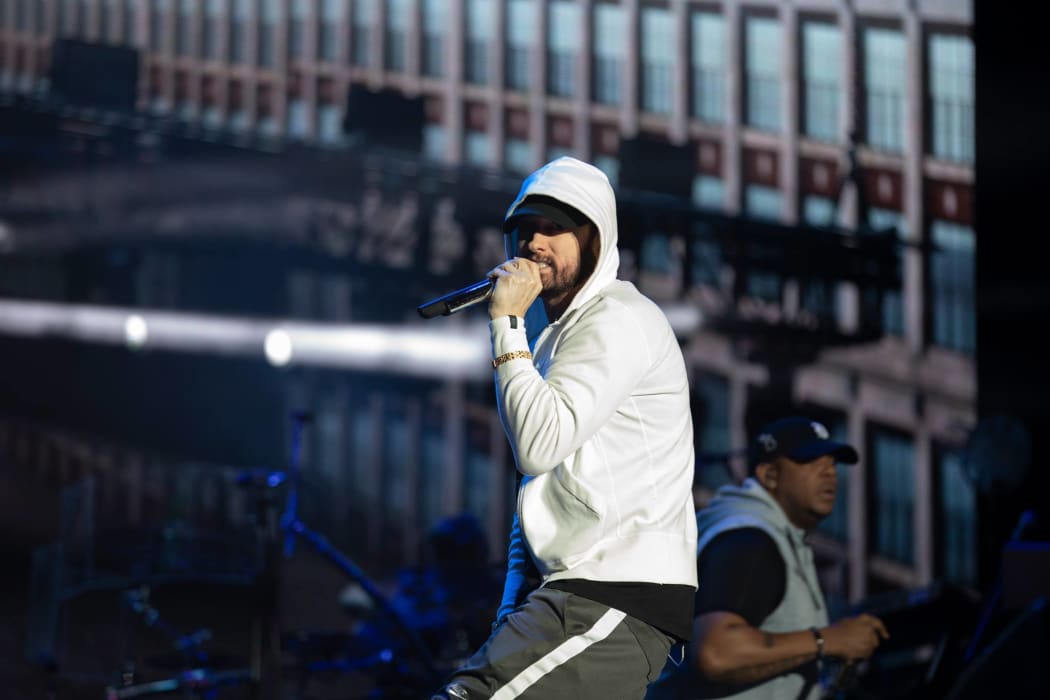 Eminem's Wellington concert last night drew a record crowd of more than 46,000 to Westpac Stadium.