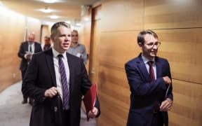 Minister for Covid-19 Response Chris Hipkins and Director-General of Health Dr Ashley Bloomfield