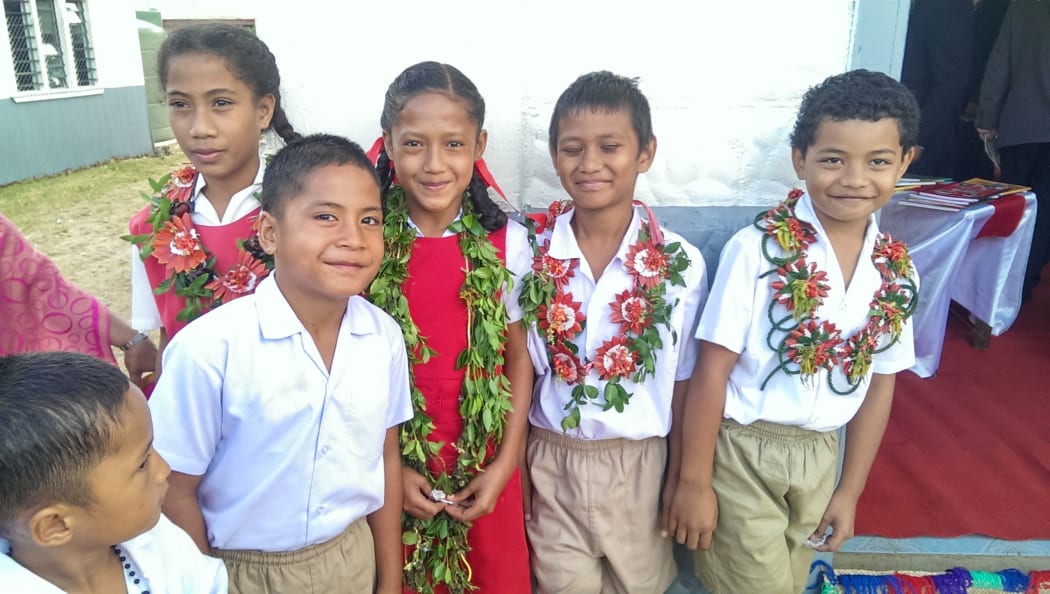 School children from Tonga's Ha'apai Islands.