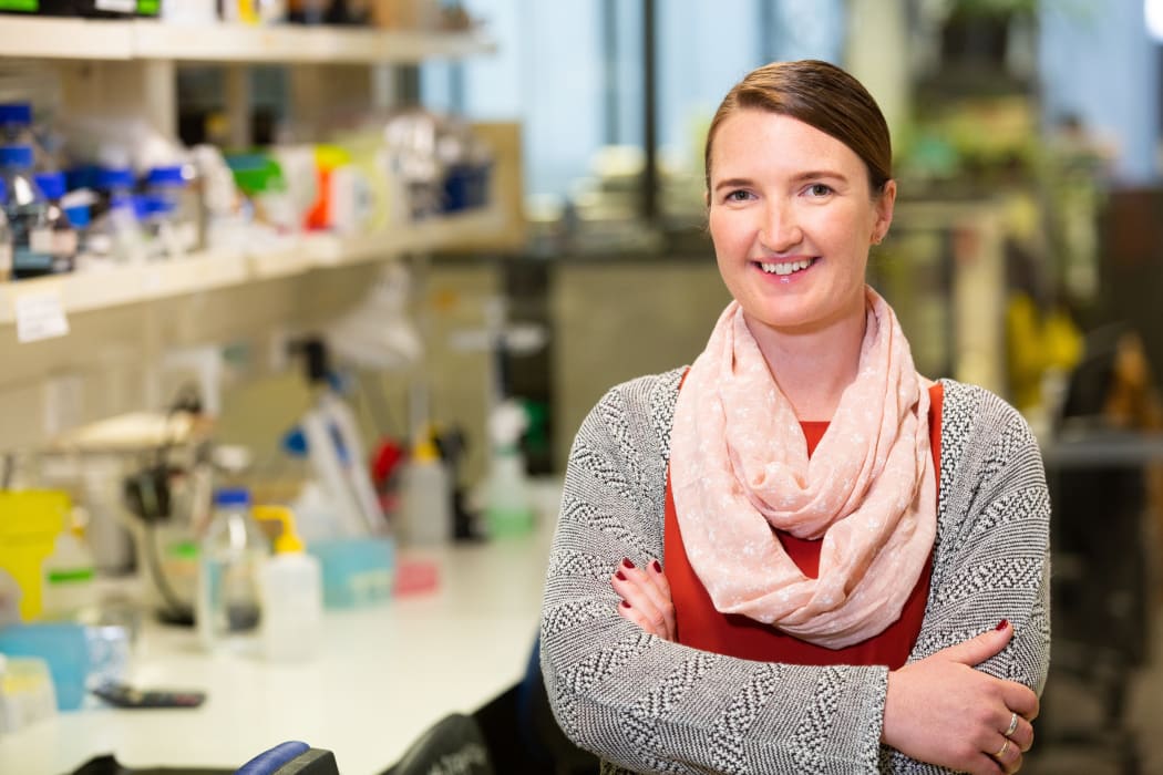 Dr. Brigid Ryan in the lab at the University of Auckland