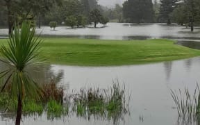 Flooding at Whangamata Golf Course.