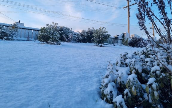 Snow in the hill suburbs of Dunedin, 2 July, 2023.