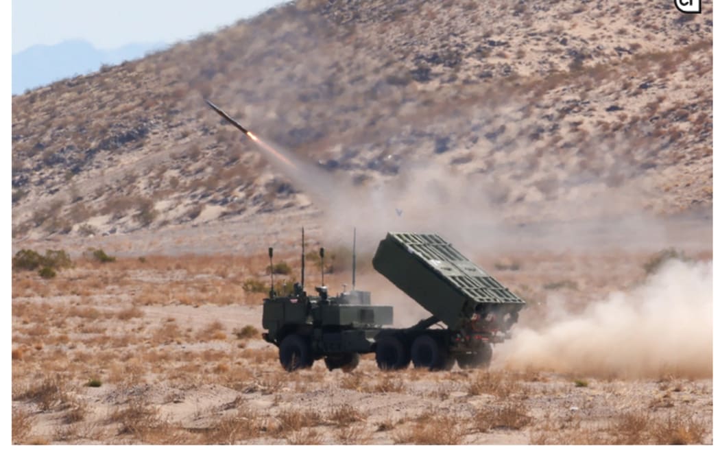 Autonomous rocket launcher tested in California desert during Project Convergence.