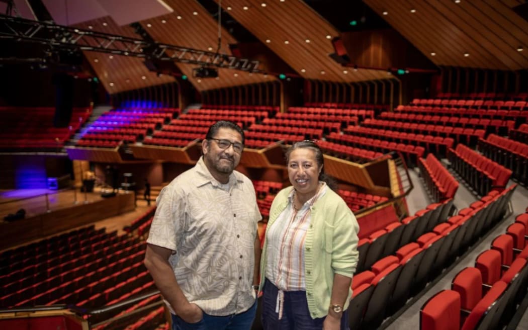 Pos Mavaega (musical director) and Tanya Muagututi'a (lead creative and co-leader) from Pacific Underground.