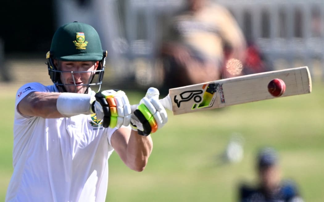 South Africa captain Neil Brand batting during the first test against New Zealand.