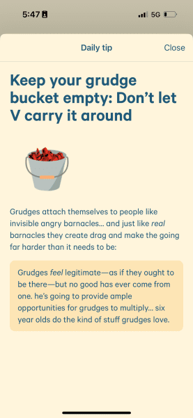 A screenshot from the Parentland app.