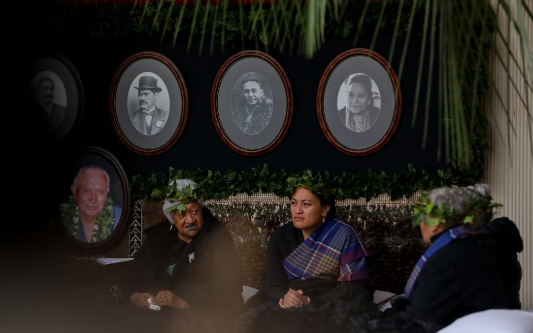 Kiingi Tuheitia's family at the second day of the tangihana.