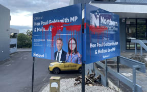 The office of National Party MPs Paul Goldsmith and Melissa Lee has been vandalised with a pro-Palestine group throwing red paint on the building and signs to represent blood as it calls for the party to condemn Israel's actions and join the call for a ceasefire in Gaza.