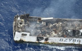 A New Zealand P-3 Orion on a fisheries patrol found the vessel 400 nautical miles west of Tuvalu. The Orion has dropped communications equipment, fresh water and lights to the crew of the Jin Xiang 6.