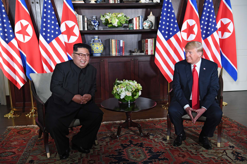 The two leaders shook hands and posed for photographs, before moving inside the hotel to talk to reporters.
