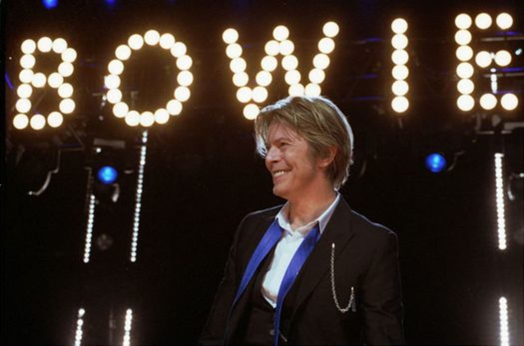 David Bowie on stage in 2002.