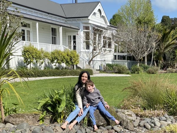 Katy Thomas with her son Eddy.