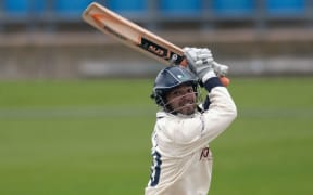 Azeem Rafiq bats during his century in the County Championship match between Yorkshire and Northamptonshire