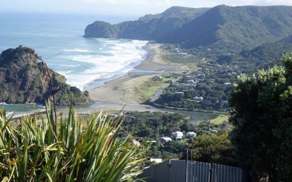 A view of Piha Lagoon and North Piha Lagoon and stream