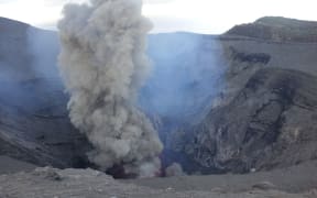 The constantly erupting crater of Mt Yasur, on the Vanuatu island of Tanna.