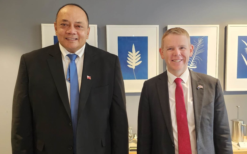 The Prime Minister, Honourable Hu’akavameiliku, held discussions with his New Zealand counterpart 
Honourable Chris Hipkins at the New Zealand High Commission in London on 3 May, 2023, on key 
areas like Climate Change, Education and Recovery.
