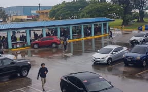 Students on Saipan have been sent home because of the threat of a storm