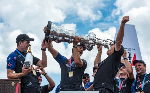 Team NZ celebrates America's Cup win