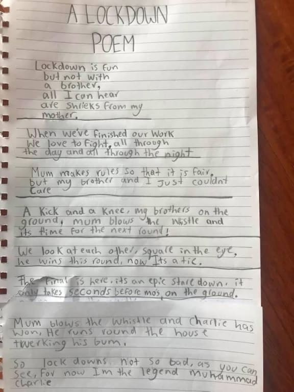 Kids lockdown poem