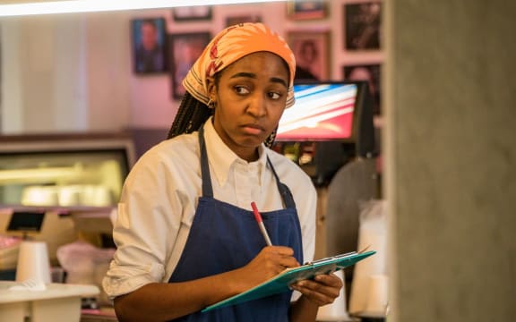 Ayo Edebiri as Sydney Adamu in The Bear.