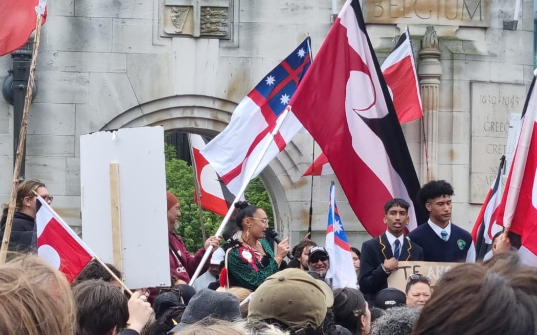 Hundreds turned out to protest against the government's policies, at Ōtautahi's Bridge of Remembrance, in what has been described as National Māori Action Day on 5 December, 2023.