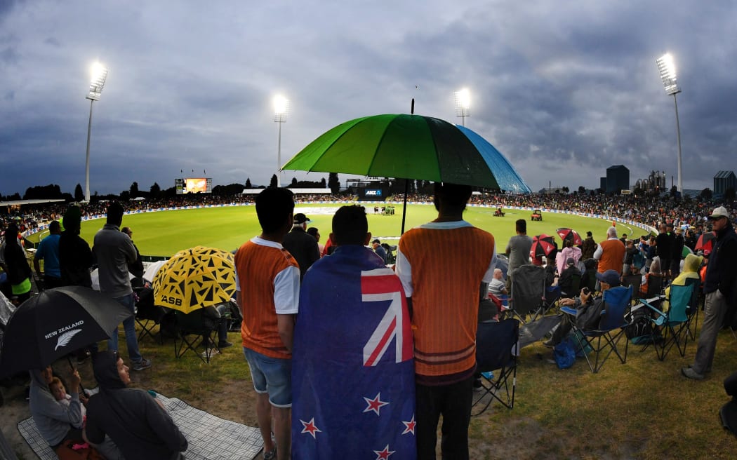 Rain stops play West Indies vs New Zealand. International Twenty-20 Cricket. Second T20. Bay Oval, Tauranga. 2018