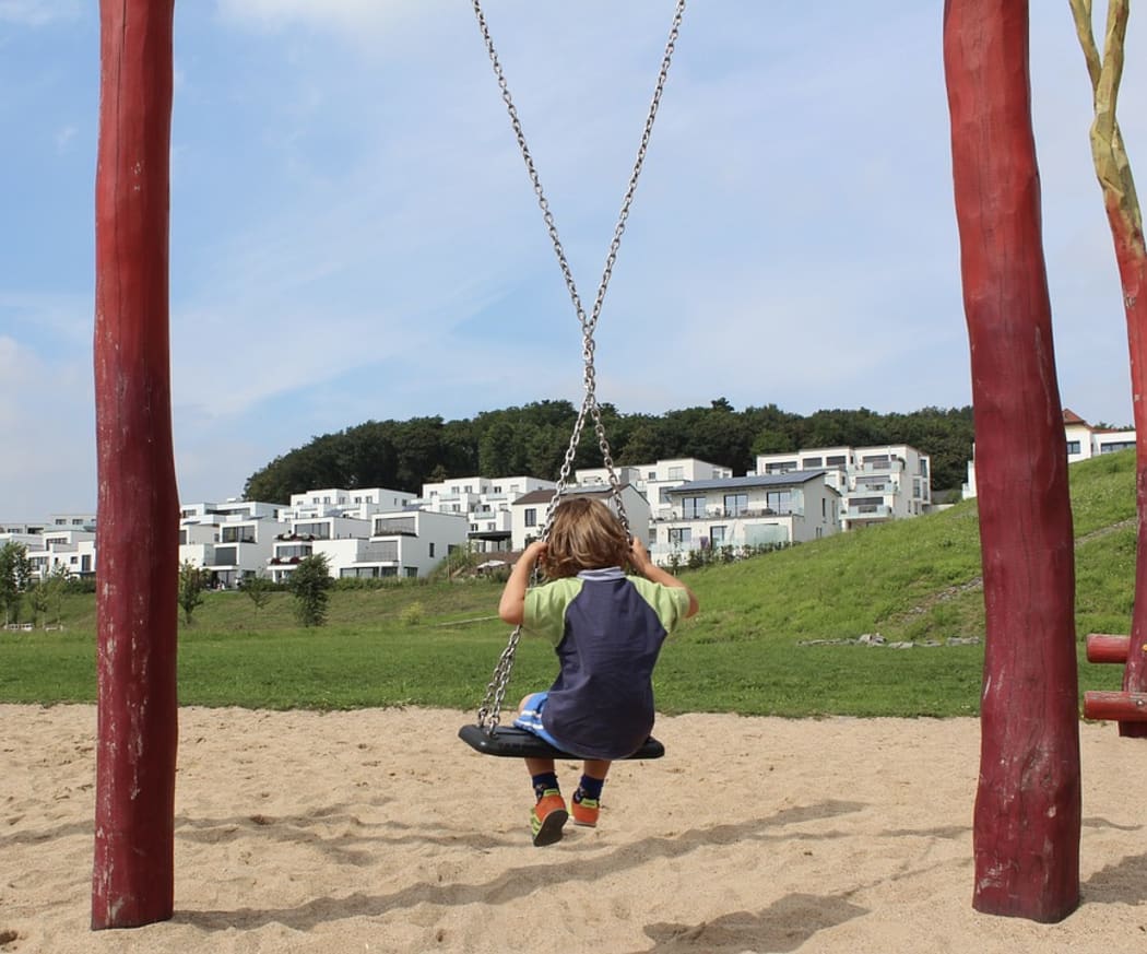 Child on a swing