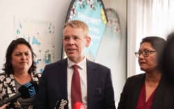 Labour leader Chris Hipkins and Health spokesperson Dr Ayesha Verrall announce a policy for free maternity scans, 16 June 2026.