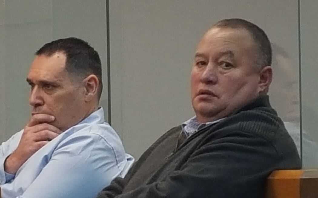 Clint Helmbright, left, and Lewis Padden in the High Court in Wellington.