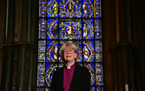 Britain's new Archbishop of Canterbury-designate, Sarah Mullally, poses for a photograph in The Corona Chapel at Canterbury Cathedral, south east England on 3 October, 2025, following the announcement of her posting.