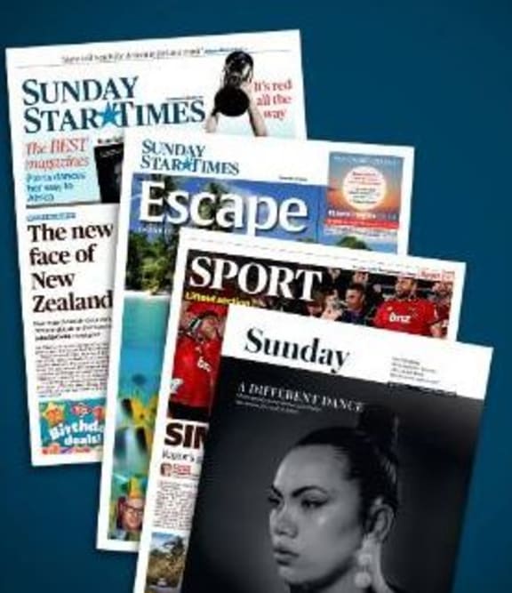 Mock-ups of the new compact-sized Sunday Star Times.