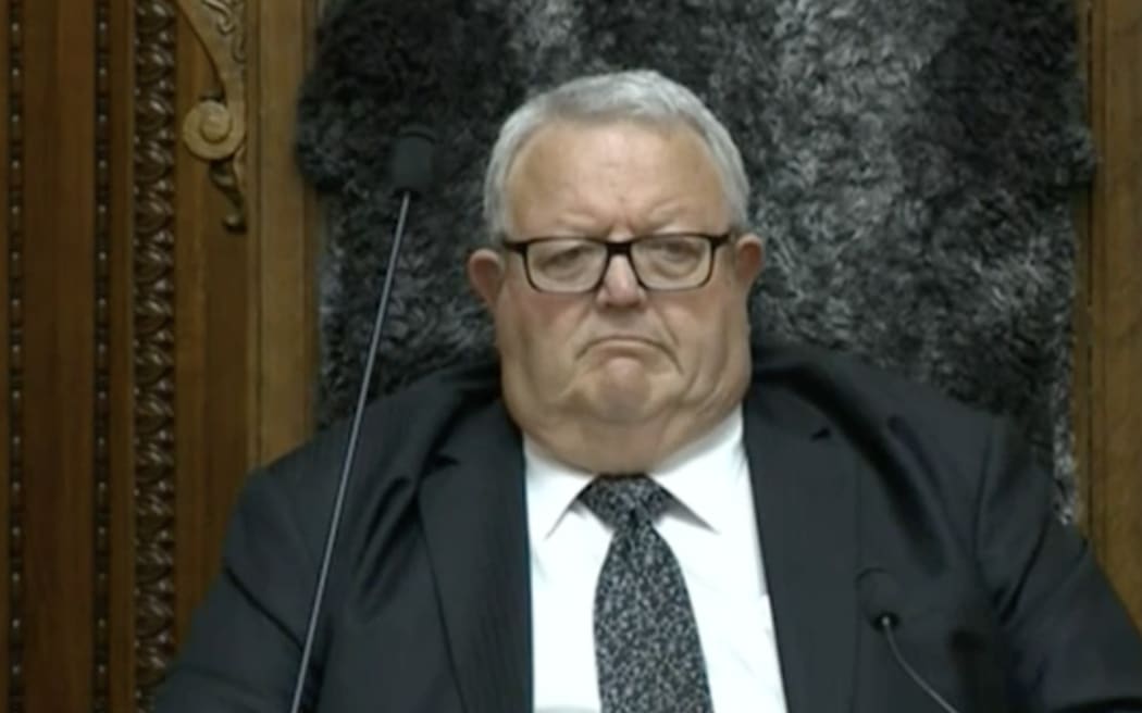 House Speaker Gerry Brownlee was visibly frustrated when a haka led by Te Pāti Māori interrupted voting for the Treaty Principles Bill on 14 November 2024.
