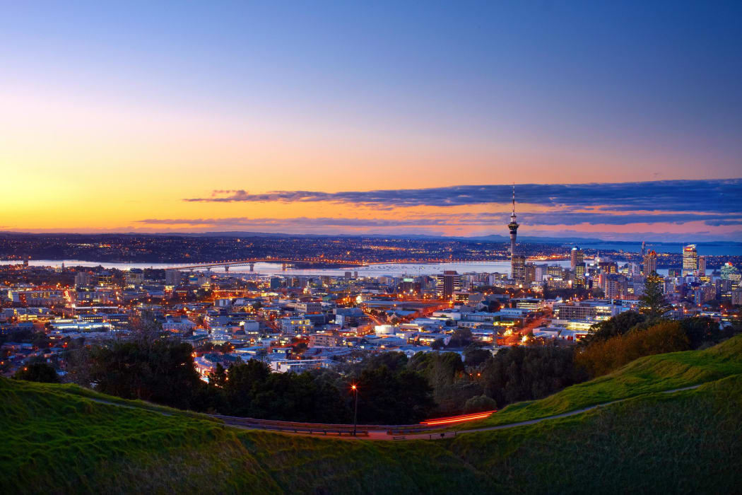 Auckland: New Zealand's largest city as seen from the suburb of Kingsland
