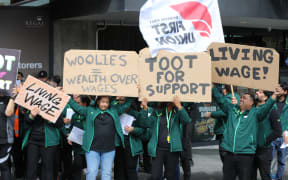 Woolworths Countdown workers protest