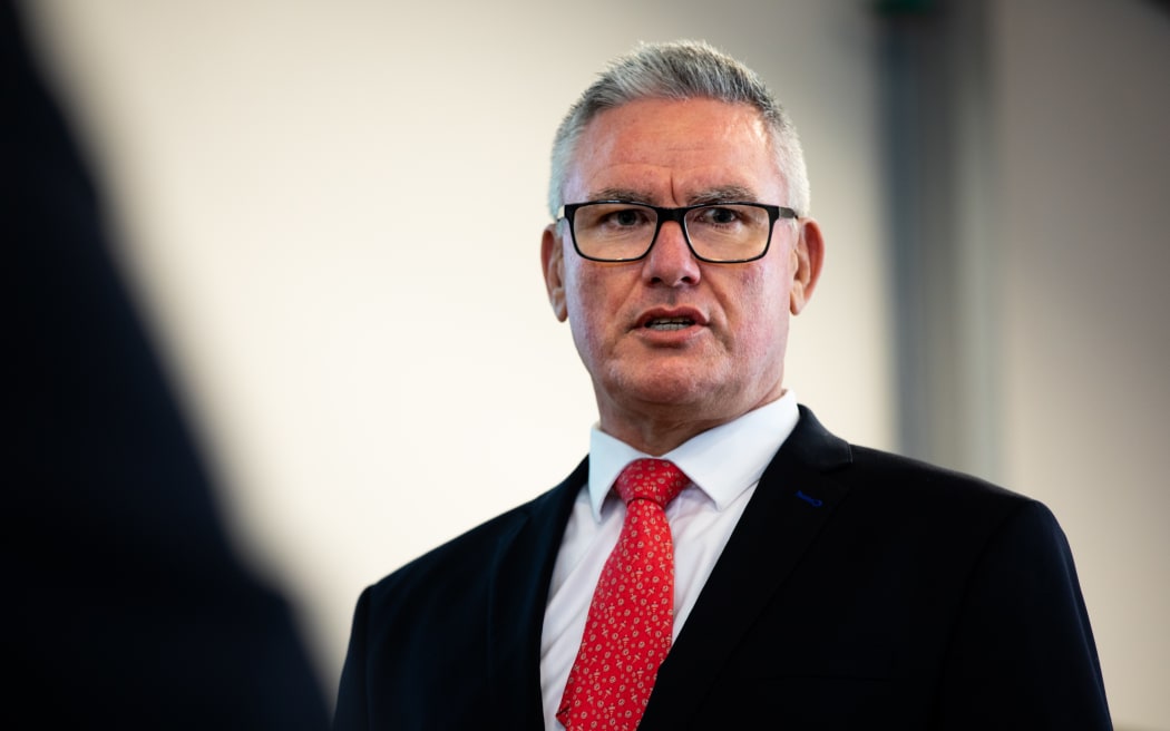 Kelvin Davis speaks at a Marae in Point Chevalier on July 31, 2020