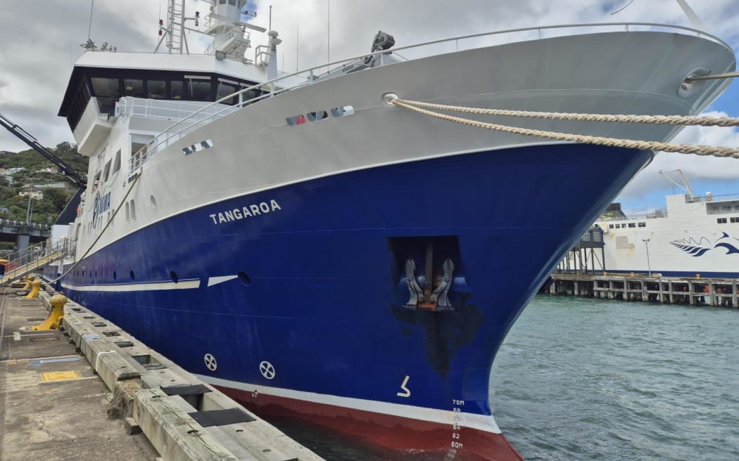NIWA's research vessel Tangaroa docked in Wellington.