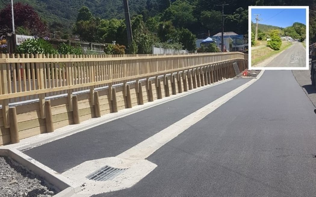 Neil Street before the upgrade (inset) and the new upgrade.