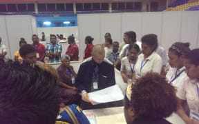 Vote counting in Suva