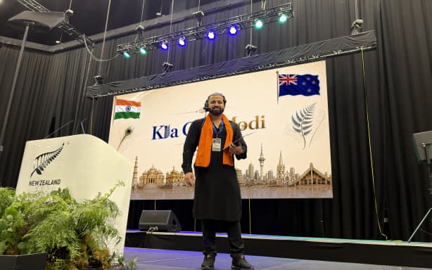 Rahul Chopra was the stage manager for the Kia Ora Modi event at Spark Arena.