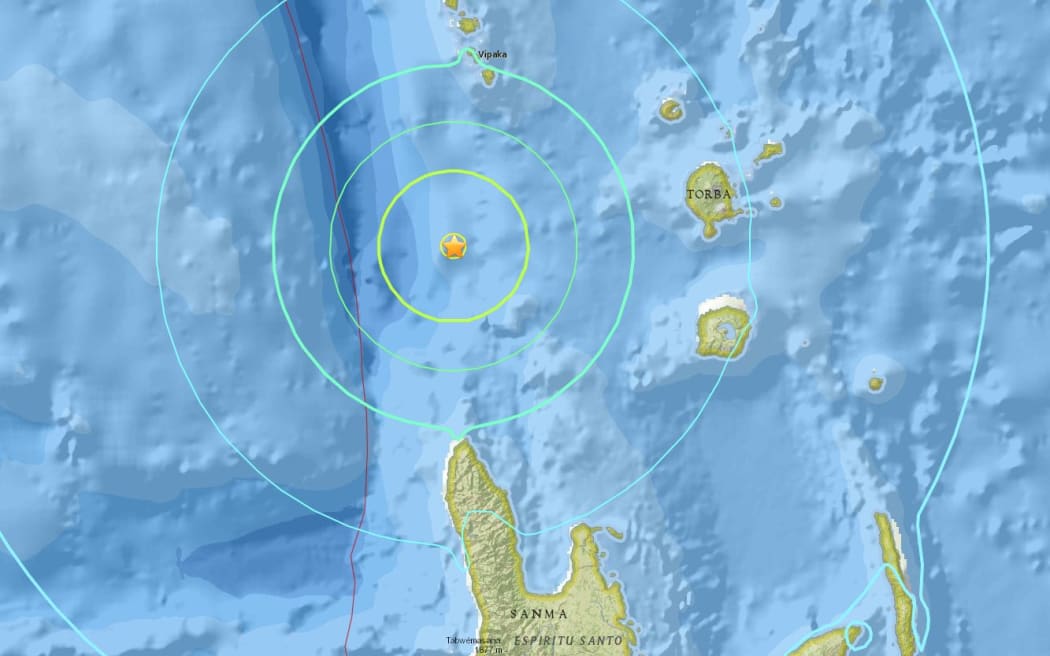 The epicentre of Thursday's 6.7 magnitude earthquake in Vanuatu's Torba province.