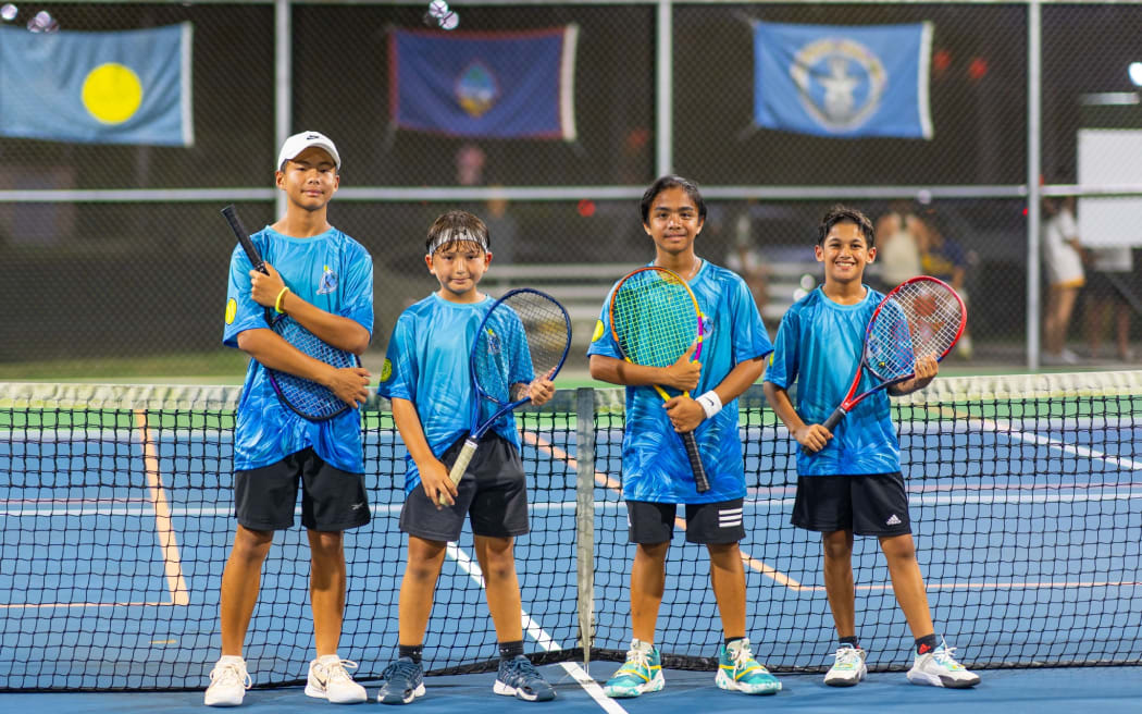 Guam junior tennis team in Saipan.