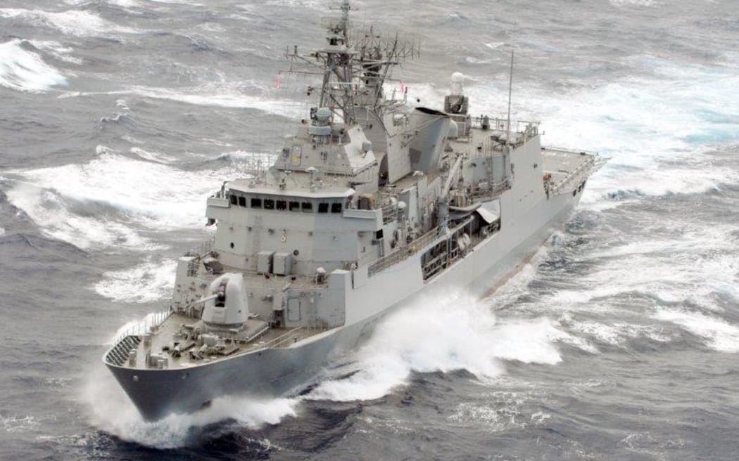 HMNZS Te Kaha in the South China Sea.