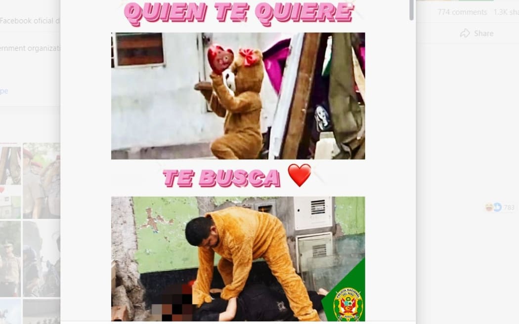 In posting details of the raid on Facebook, Peruvian police said: "Those who love you will find you."