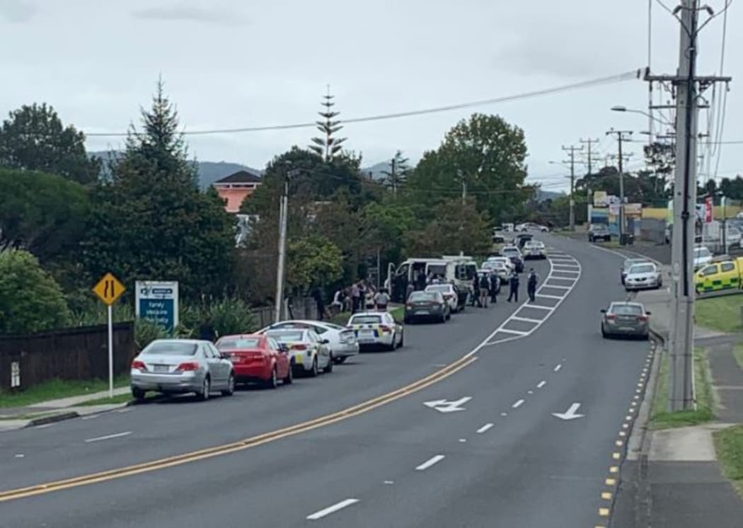 The police cordon on West Coast Road is still in place.