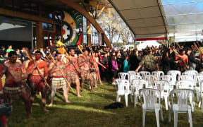 A powhiri was performed for the Crown.